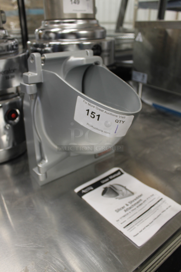 BRAND NEW SCRATCH AND DENT! Avantco Commercial Stainless Steel Countertop Slicer And Shredder Attachment For 177MX20 And Other Mixers With #12 Hub.  - Image 2 of 5
