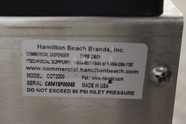 Hamilton Beach COT2000 Black Commercial Cocktail Dispenser Machine. Cannot Test Due To Missing Power Cord - Image 7 of 7