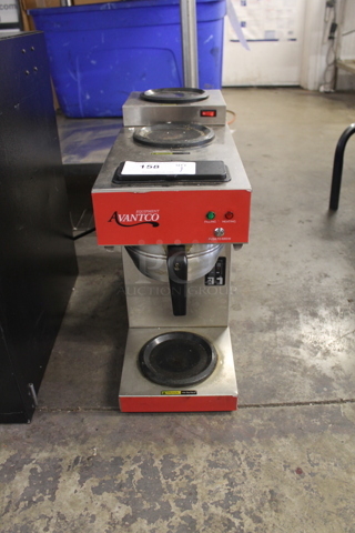Avantco RUG300P8 Commercial Stainless Steel Countertop Coffee Maker With 3 Decanter Warmers. 120V. 