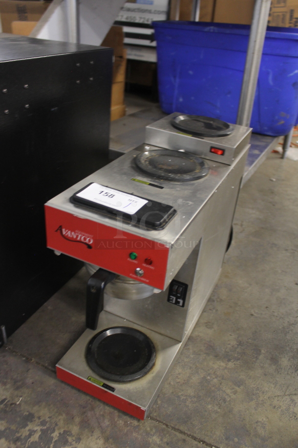 Avantco RUG300P8 Commercial Stainless Steel Countertop Coffee Maker With 3 Decanter Warmers. 120V.  - Image 3 of 4
