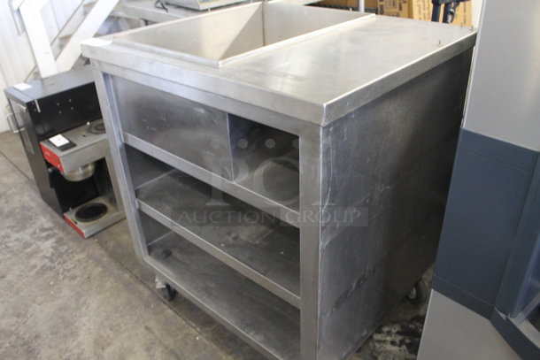 Commercial Stainless Steel Mobile Sink  3 Undershelves On Commercial Casters.  - Image 3 of 5