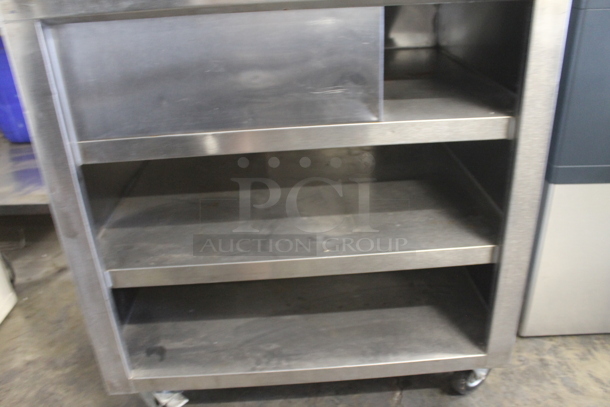 Commercial Stainless Steel Mobile Sink  3 Undershelves On Commercial Casters.  - Image 5 of 5