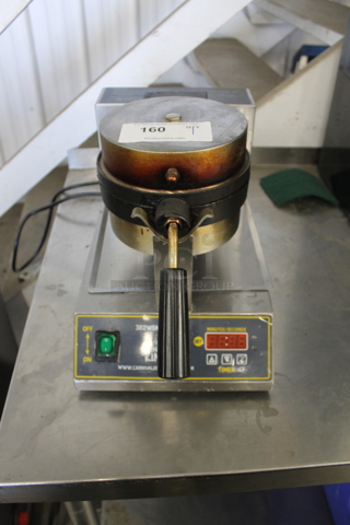 Carnival King 382WBM13DGT Commercial Stainless Steel Countertop Belgian Waffle Maker. 120V. Tested and Powers On But Does Not Get Hot