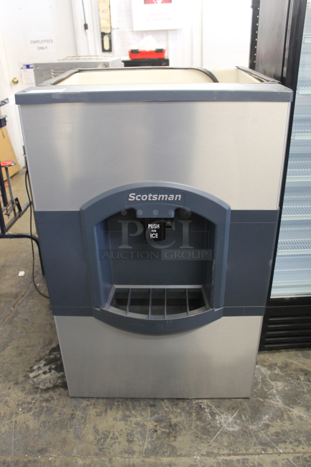 BRAND NEW SCRATCH AND DENT! Scotsman HD30B-1H Commercial Stainless Steel Hotel Ice Dispenser With Storage Capacity. 115V.  - Image 1 of 5