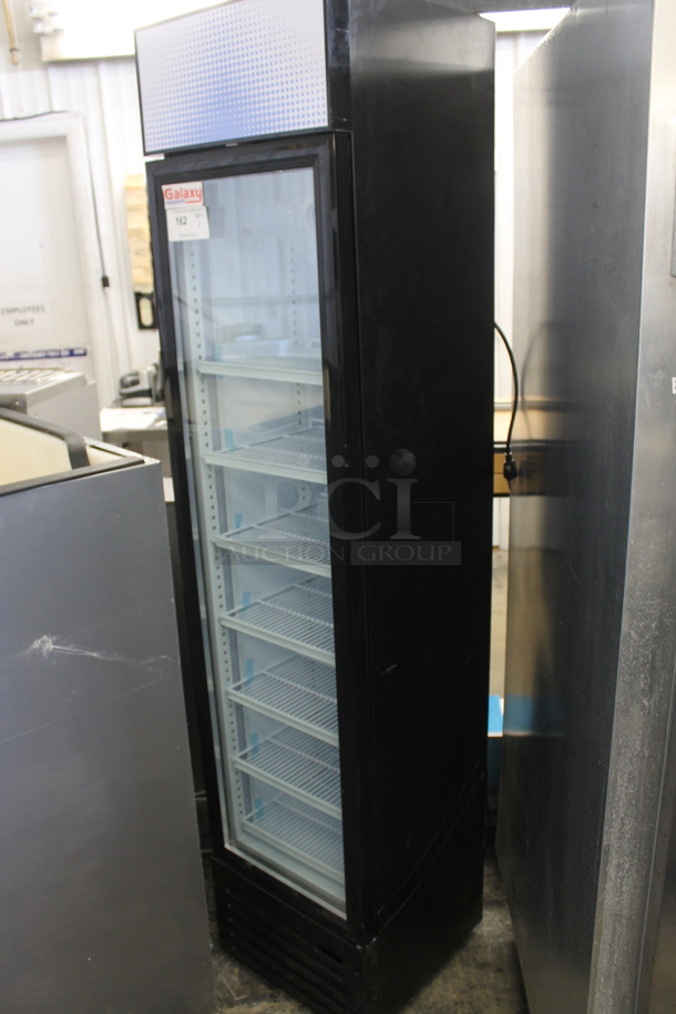 BRAND NEW SCRATCH AND DENT! Galaxy 177GDN5RBB Commercial Black Single Door Merchandiser Cooler With Polycoated Shelves. 110-120V. Tested and Powers On But Does Not Get Cold - Image 3 of 5