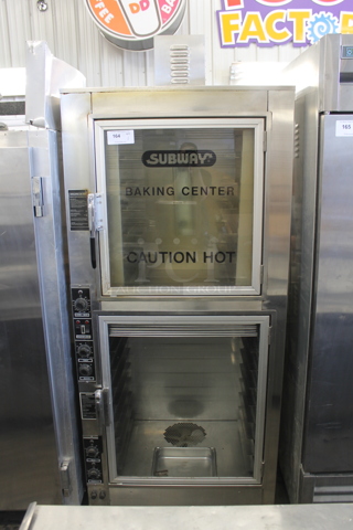 Nu Vu OP-2RFM Commercial Stainless Steel 2-Door Baking Center With Oven And Proofer And Pan Racks. 120/240 Volts, 1 Phase.