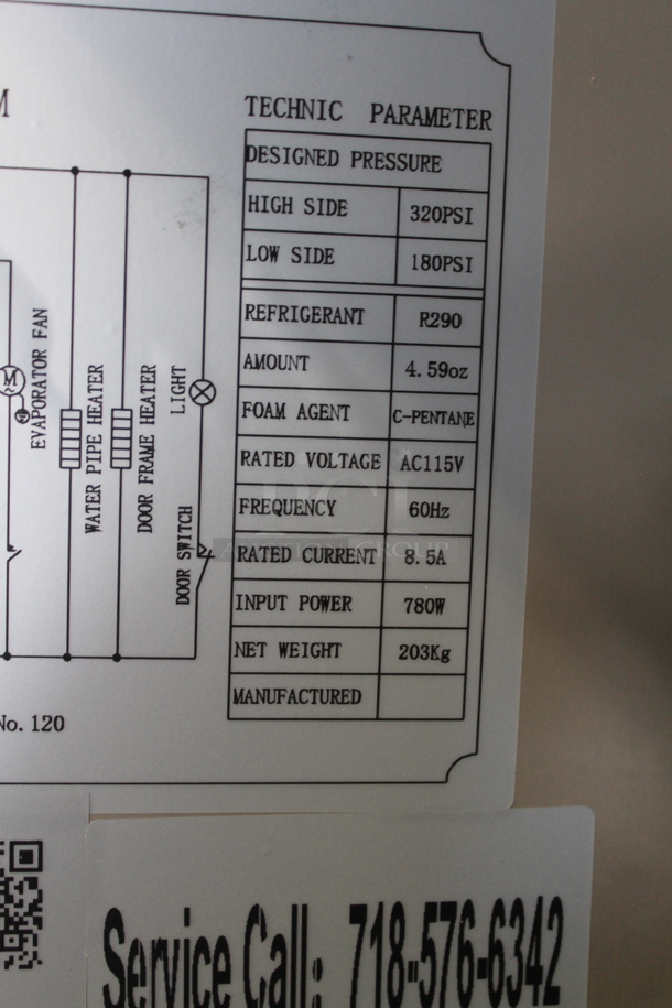 BRAND NEW SCRATCH AND DENT! KoolMore RIF-2D-SS Commercial Stainless Steel 2 Door Upright Reach-In Freezer.115V. Tested and Working! - Image 7 of 7