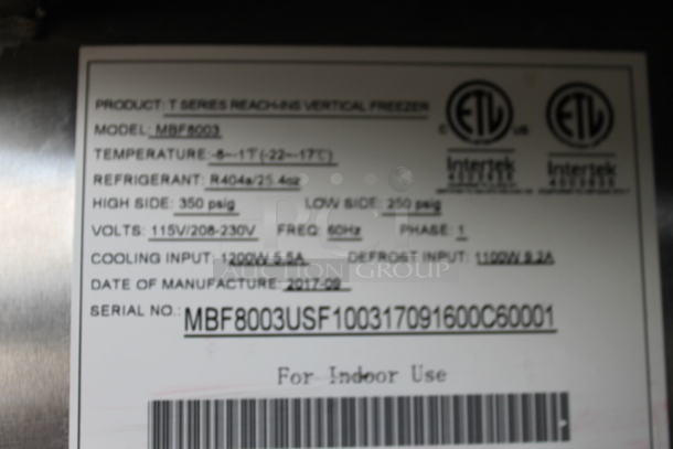 2017 Atosa MBF8003 T-Series Reach-In Vertical Freezer. 115/208-230V, 1 Phase.  - Image 7 of 8