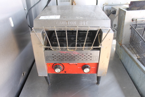 Avantco Commercial Stainless Steel Countertop Conveyor Toaster On Black Legs. Tested and Working!