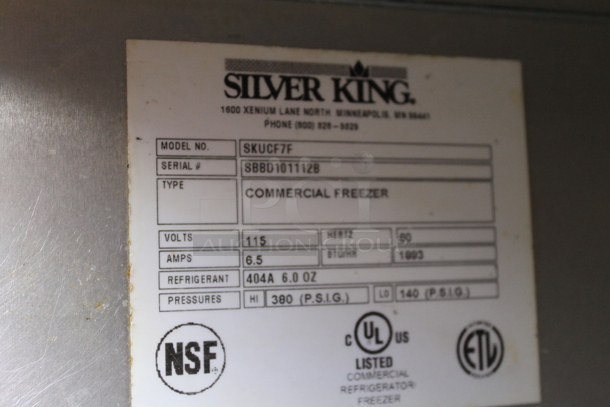 Silver King SKUCF7F Commercial Stainless Steel Undercounter Single Door Freezer With Polycoated Shelves. 115V. Tested and Powers On But Does Not Get Cold - Image 5 of 5
