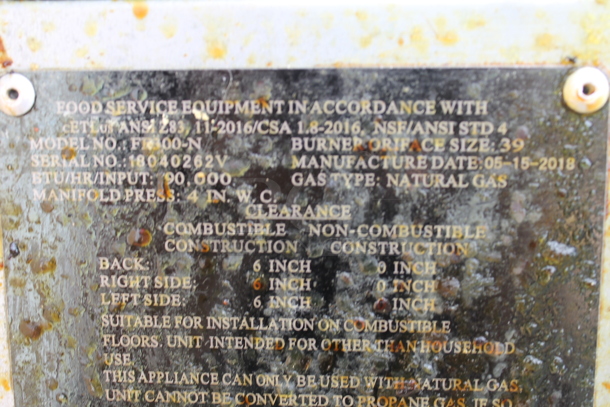 2018 Avantco FR100-N Commercial Stainless Steel Natural Gas Floor Fryer On Galvanized Legs With 2 Fryer Baskets.. 90,000 BTU - Image 6 of 6