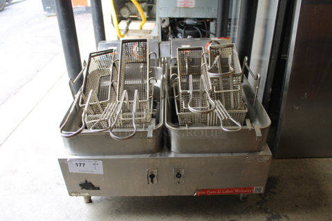 Star Commercial Stainless Steel Countertop Large Dual Tank Deep Fryers With Several Fryer Baskets. 208-240  Volts, 1 Phase. 