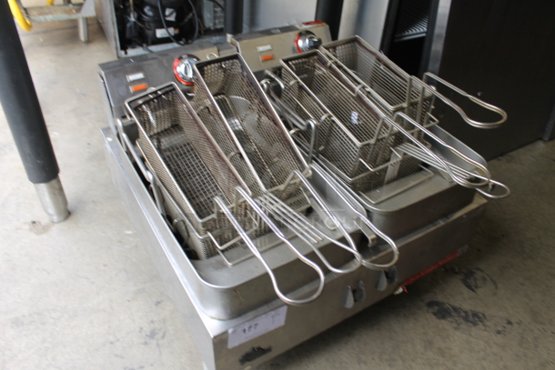 Star Commercial Stainless Steel Countertop Large Dual Tank Deep Fryers With Several Fryer Baskets. 208-240  Volts, 1 Phase.  - Image 2 of 4