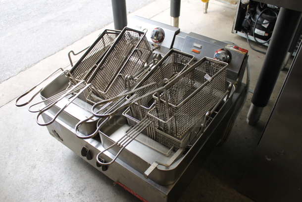 Star Commercial Stainless Steel Countertop Large Dual Tank Deep Fryers With Several Fryer Baskets. 208-240  Volts, 1 Phase.  - Image 3 of 4