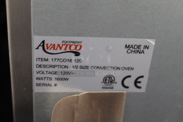 Avantco 177CO16 Commercial Stainless Steel Countertop Half Size Convection Oven With Steel Racks. 120V. Tested and Working! - Image 6 of 6