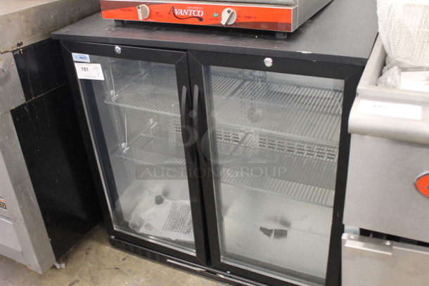 BRAND NEW SCRATCH AND DENT! KoolMore BC-2DSW-BK Commercial 2-Door Black Back Bar Cooler With Polycoated Shelves. 115V. Tested and Working! - Image 3 of 7