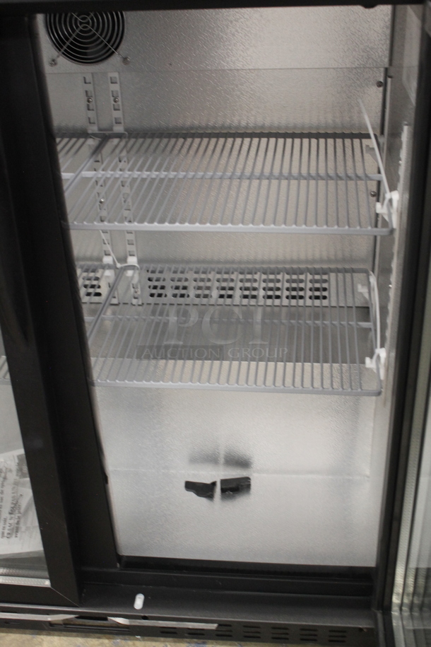 BRAND NEW SCRATCH AND DENT! KoolMore BC-2DSW-BK Commercial 2-Door Black Back Bar Cooler With Polycoated Shelves. 115V. Tested and Working! - Image 5 of 7