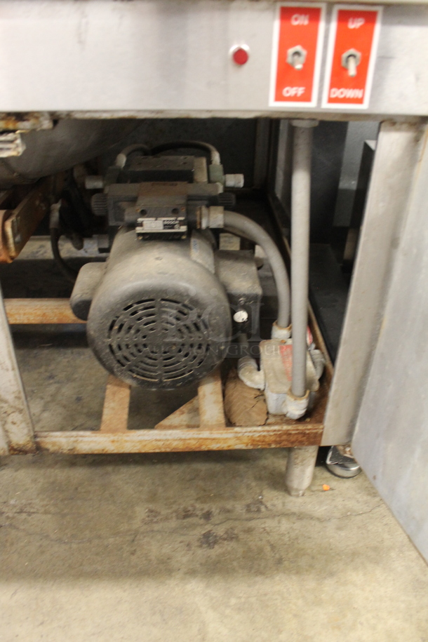 Vulcan-Hart BDMT-40 Commercial Stainless Steel Direct Steam Powered Tilt Cooking Kettle On Two Door Base With Galvanized Legs. 120V, 1 Phase.  - Image 5 of 7