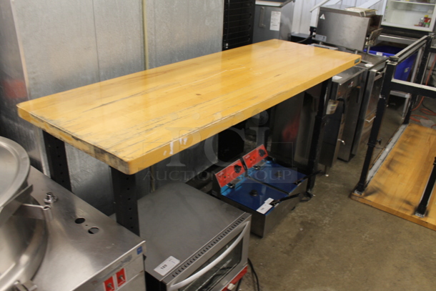 Seville Classics Ultra HD Butcher Block Worktop Bench With Adjustable Black Legs. - Image 2 of 4