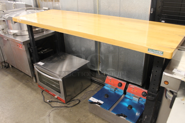 Seville Classics Ultra HD Butcher Block Worktop Bench With Adjustable Black Legs. - Image 3 of 4