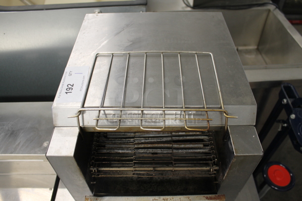 AvaToast TT-300-208 Commercial Stainless Steel Electric Countertop Conveyor 2 Slice Toaster On Galvanized Legs. 208V.  - Image 2 of 8