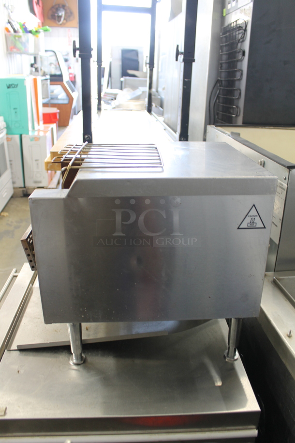 AvaToast TT-300-208 Commercial Stainless Steel Electric Countertop Conveyor 2 Slice Toaster On Galvanized Legs. 208V.  - Image 5 of 8