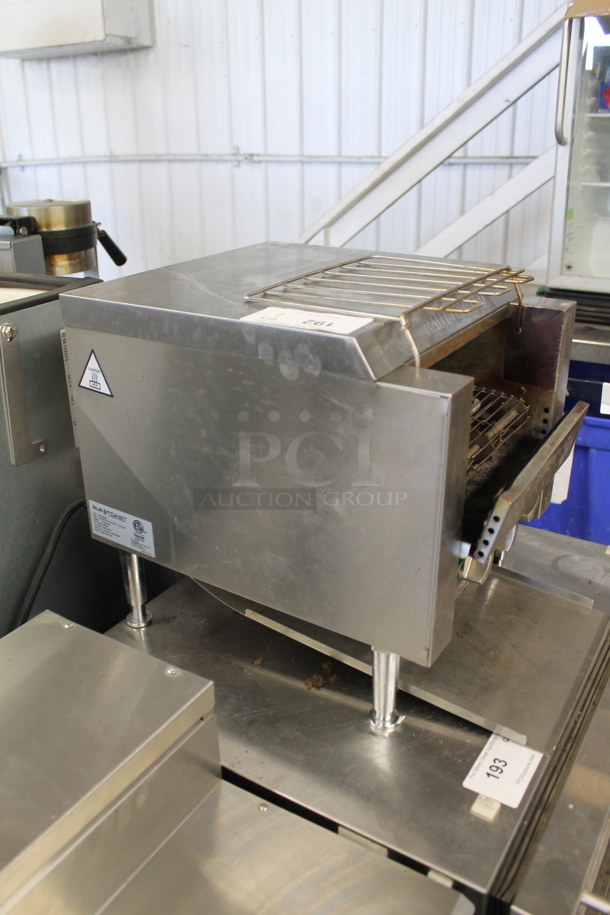 AvaToast TT-300-208 Commercial Stainless Steel Electric Countertop Conveyor 2 Slice Toaster On Galvanized Legs. 208V.  - Image 6 of 8