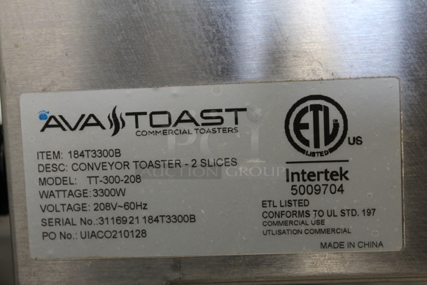 AvaToast TT-300-208 Commercial Stainless Steel Electric Countertop Conveyor 2 Slice Toaster On Galvanized Legs. 208V.  - Image 7 of 8