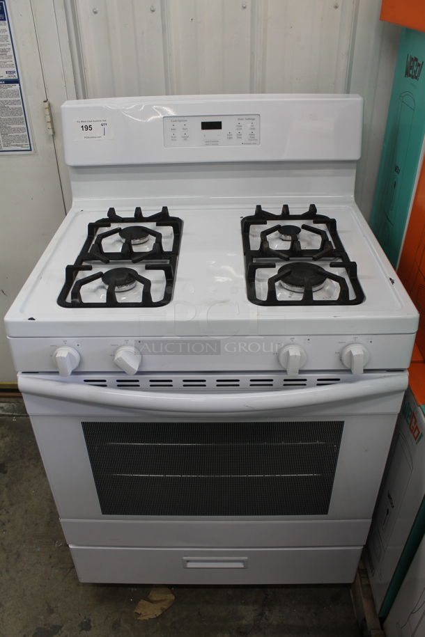BRAND NEW SCRATCH AND DENT! 2016 Criterion CGR51P1W White Household Cooking Natural Gas 4 Burner Stove And Oven And Broiler With Steel Racks.  - Image 1 of 12