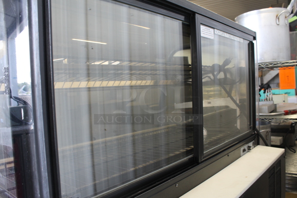 Federal Industries RSS4R-6 Commercial Vertical Open Air Cooler With Multiple Levels With One In Black And One Wood Style With Steel Shelves. 120V, 1 Phase. Tested and Top Compartment Is Working But Bottom Compartment Does Not Get Cold - Image 7 of 12