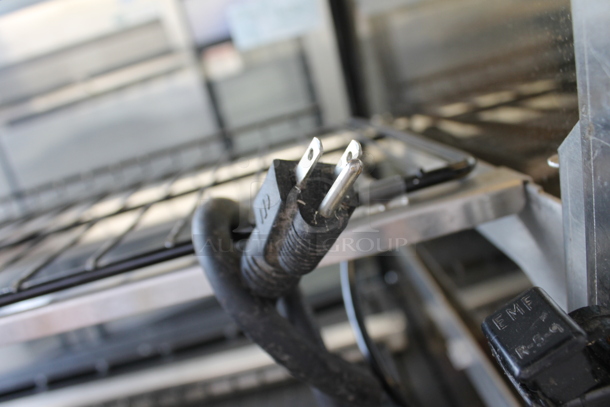 Federal Industries RSS4R-6 Commercial Vertical Open Air Cooler With Multiple Levels With One In Black And One Wood Style With Steel Shelves. 120V, 1 Phase. Tested and Top Compartment Is Working But Bottom Compartment Does Not Get Cold - Image 11 of 12