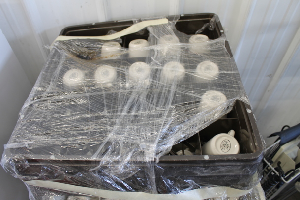 ALL ONE MONEY! Lot of Dish Caddies With Coffee Mugs On Cart With Commercial Casters. - Image 2 of 5