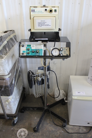 Respironics 332003 BiPAP Ventilatory Support System With Blood Pressure Cuff On Commercial Casters. 110-120/220-240V. 