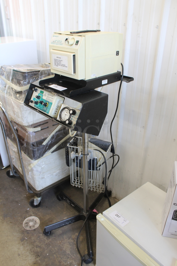 Respironics 332003 BiPAP Ventilatory Support System With Blood Pressure Cuff On Commercial Casters. 110-120/220-240V.  - Image 3 of 10
