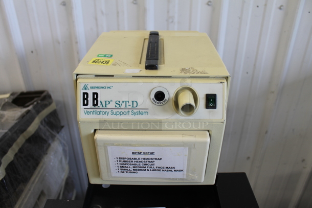 Respironics 332003 BiPAP Ventilatory Support System With Blood Pressure Cuff On Commercial Casters. 110-120/220-240V.  - Image 4 of 10