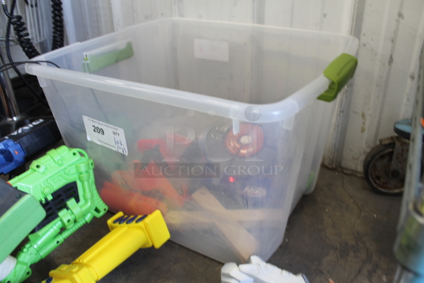 ALL ONE MONEY! Lot of 7 Items Including Rubber Storage Bin With Children's Toys Including Nerf Guns - Image 6 of 6