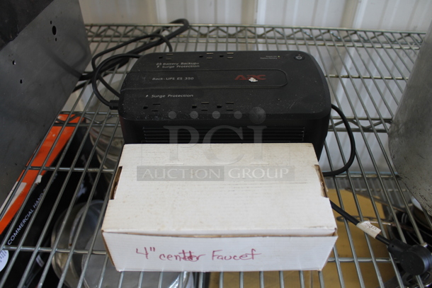 ALL ONE MONEY! Lot of 4" Center Faucet And APC BE350G UPS Battery Backup And Surge Protection. 120V.  - Image 1 of 7