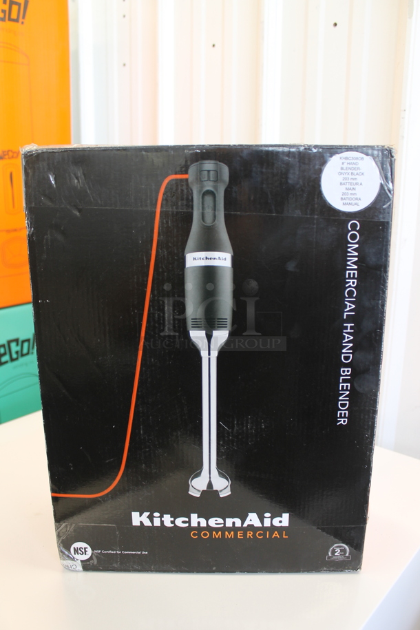BRAND NEW IN BOX! Kitchen Aid KHBC308OB Commercial 8" Onyx Black Hand Blender. Tested and Working! - Image 1 of 5