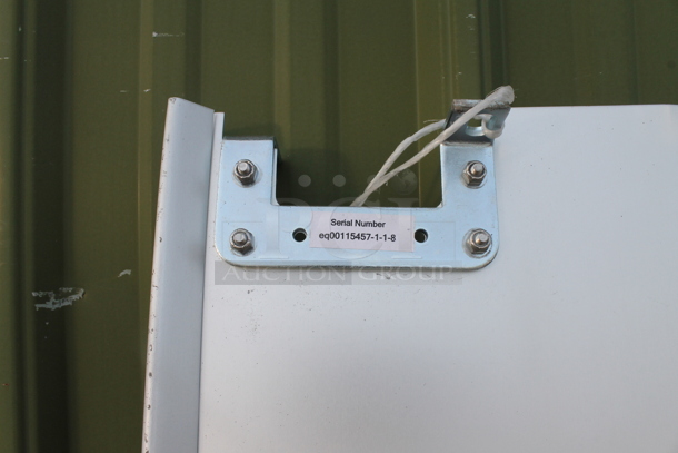 BRAND NEW SCRATCH AND DENT! 1 Single Regency 600TD3684 Aluminum Swinging Traffic Door And 1 Blue Swinging Traffic Door Both With Windows And Hardware. 2 Times Your Bid!  - Image 3 of 12