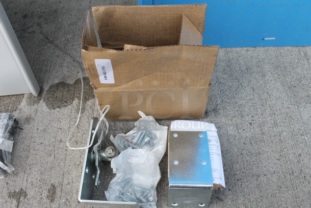 BRAND NEW SCRATCH AND DENT! 1 Single Regency 600TD3684 Aluminum Swinging Traffic Door And 1 Blue Swinging Traffic Door Both With Windows And Hardware. 2 Times Your Bid!  - Image 12 of 12