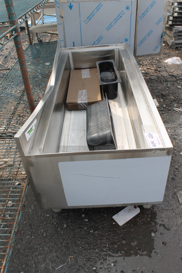 BRAND NEW SCRATCH AND DENT! Regency 600Ib2148C0 Commercial Stainless Steel Underbar Ice Bin with 10 Circuit Post-Mix Cold Plate and Bottle Holders On Galvanized Legs. - Image 4 of 6