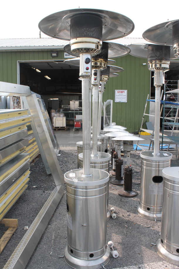 NCZH-G-KMZMSS Commercial Stainless Steel Propane Gas Patio Heater On Commercial Casters. 48,000 BTU. - Image 1 of 8