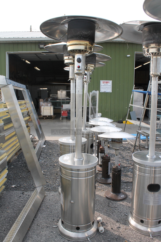 NCZH-G-KMZMSS Commercial Stainless Steel Propane Gas Patio Heater On Commercial Casters. 48,000 BTU. - Image 1 of 8