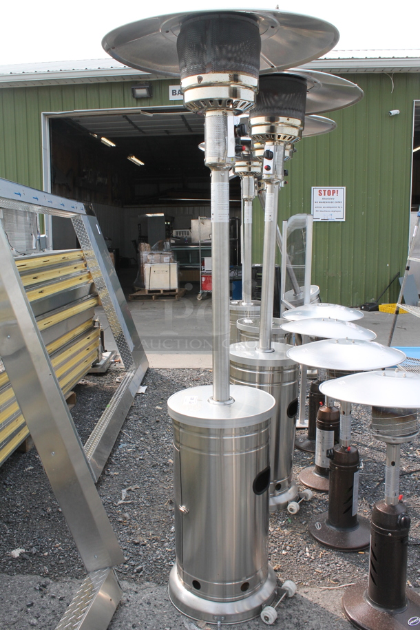 NCZH-G-KMZMSS Commercial Stainless Steel Propane Gas Patio Heater On Commercial Casters. 48,000 BTU. - Image 1 of 7