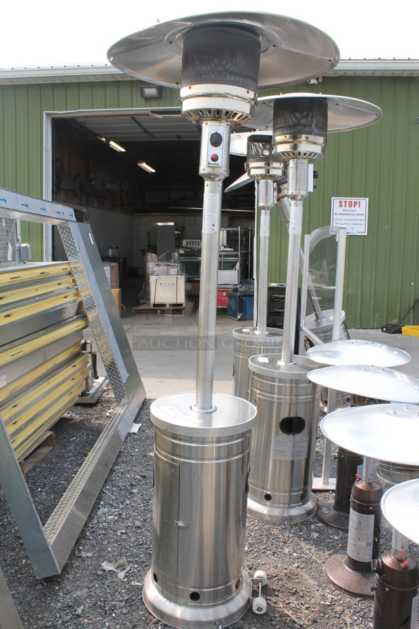 NCZH-G-KMZMSS Commercial Stainless Steel Propane Gas Patio Heater On Commercial Casters. 48,000 BTU. - Image 1 of 7