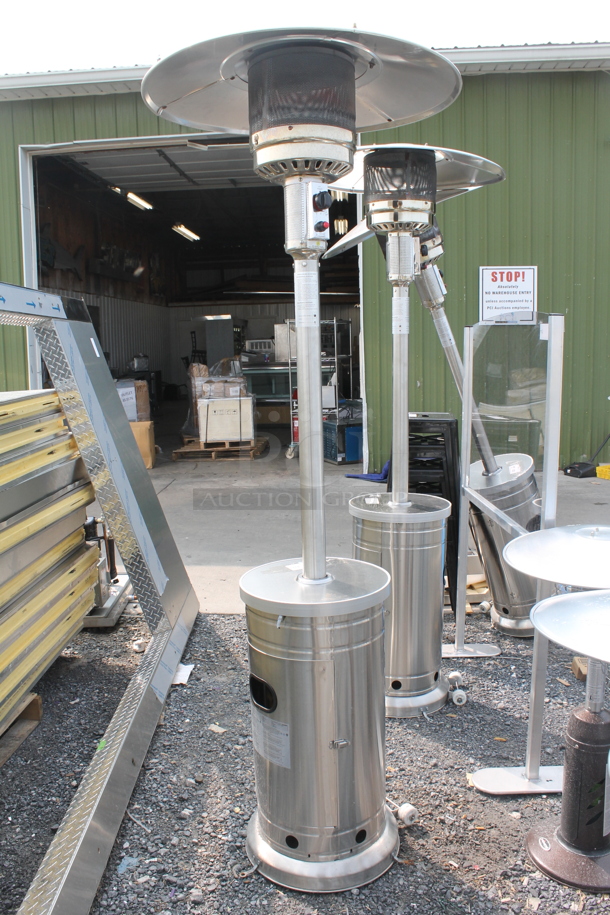 NCZH-G-KMZMSS Commercial Stainless Steel Propane Gas Patio Heater On Commercial Casters. 48,000 BTU. - Image 1 of 8