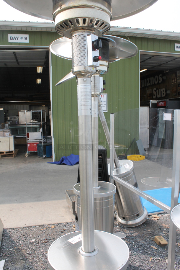 NCZH-G-KMZMSS Commercial Stainless Steel Propane Gas Patio Heater On Commercial Casters. 48,000 BTU. - Image 3 of 8
