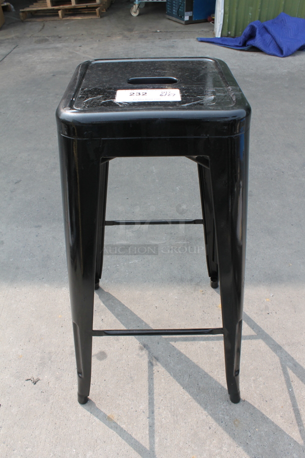 6 Stackable Black Indoor/Outdoor Stools. 6 Times Your Bid! Cosmetic Condition May Vary. - Image 2 of 6