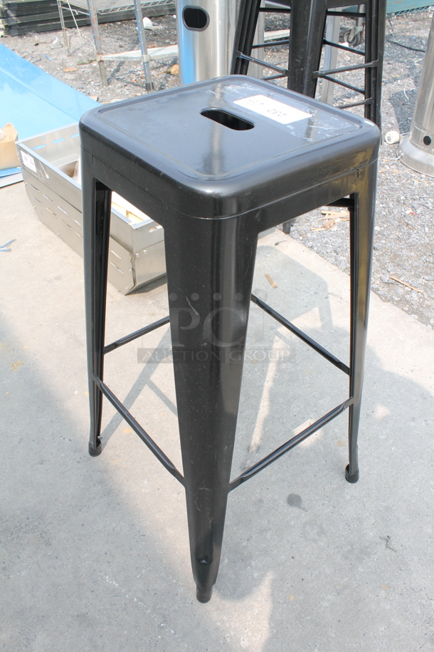 6 Stackable Black Indoor/Outdoor Stools. 6 Times Your Bid! Cosmetic Condition May Vary. - Image 3 of 6