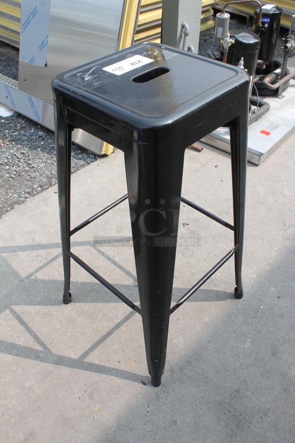 6 Stackable Black Indoor/Outdoor Stools. 6 Times Your Bid! Cosmetic Condition May Vary. - Image 4 of 6